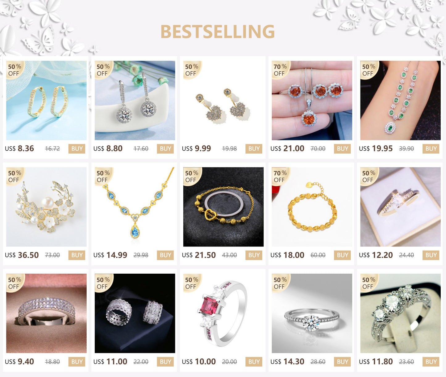 18k gold 18 k Woman Stud Earrings Unusual Earings Trend Piercing Small Crystal Vintage Ear Cuffs For Party Women's Jewelry