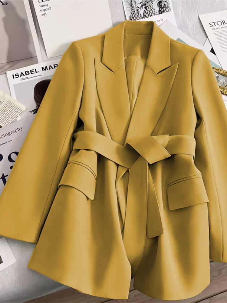 Women's stylish blazer with belt