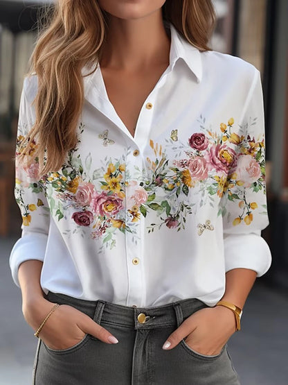 Women's lightweight 3D printed casual blouse