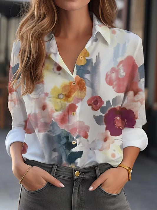 Women's lightweight 3D printed casual blouse